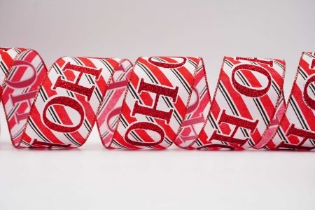 HO HO Christmas Wired Ribbon_KF6990GC-1-7_red
